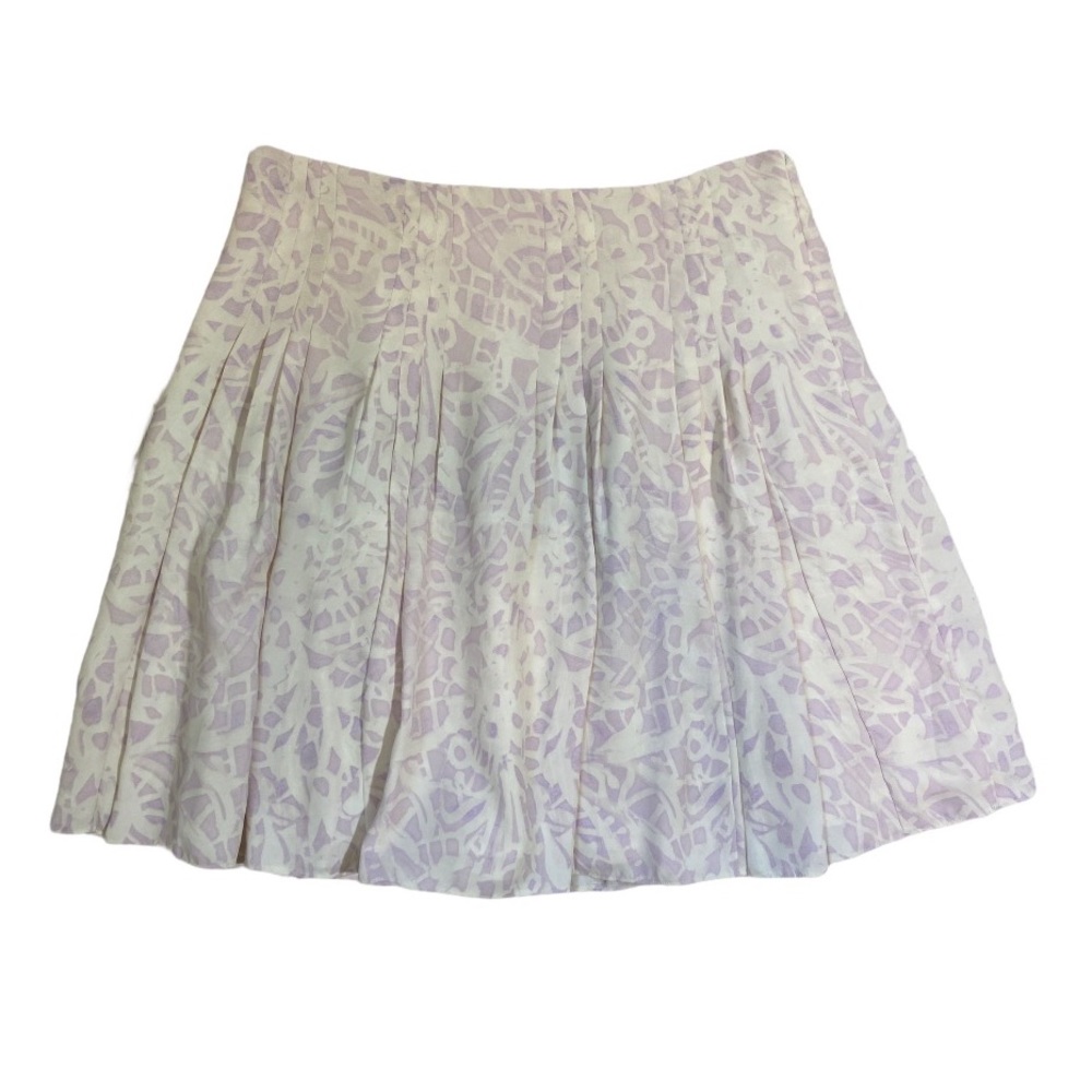 Ann Taylor LOFT NWT Lavender & White Pleated Lined Floral Skirt 10